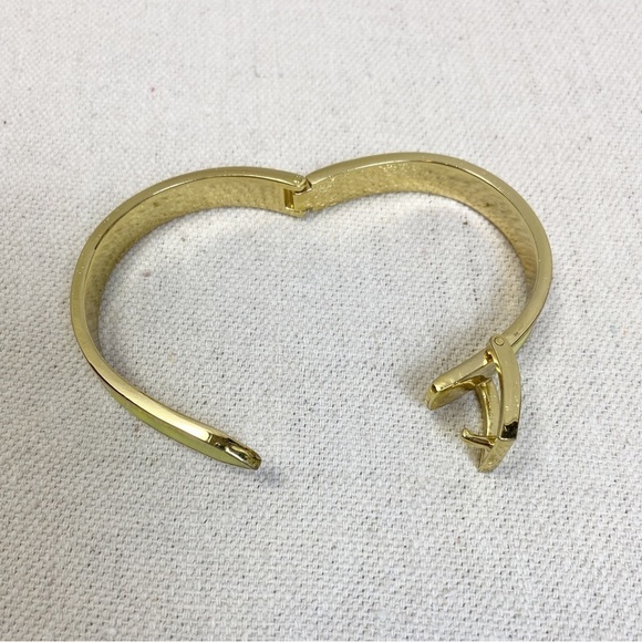 Yellow Gold Enamel Buckle Bangle Bracelet - Picture 5 of 5